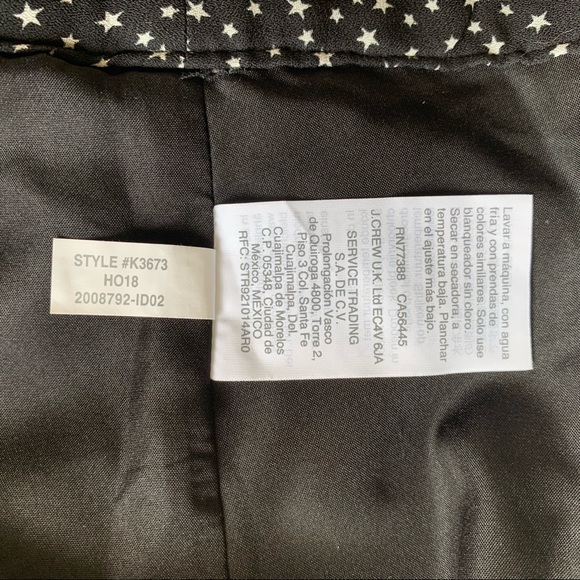 J. Crew printed star mini skirt, black ivory - Picture 7 of 10